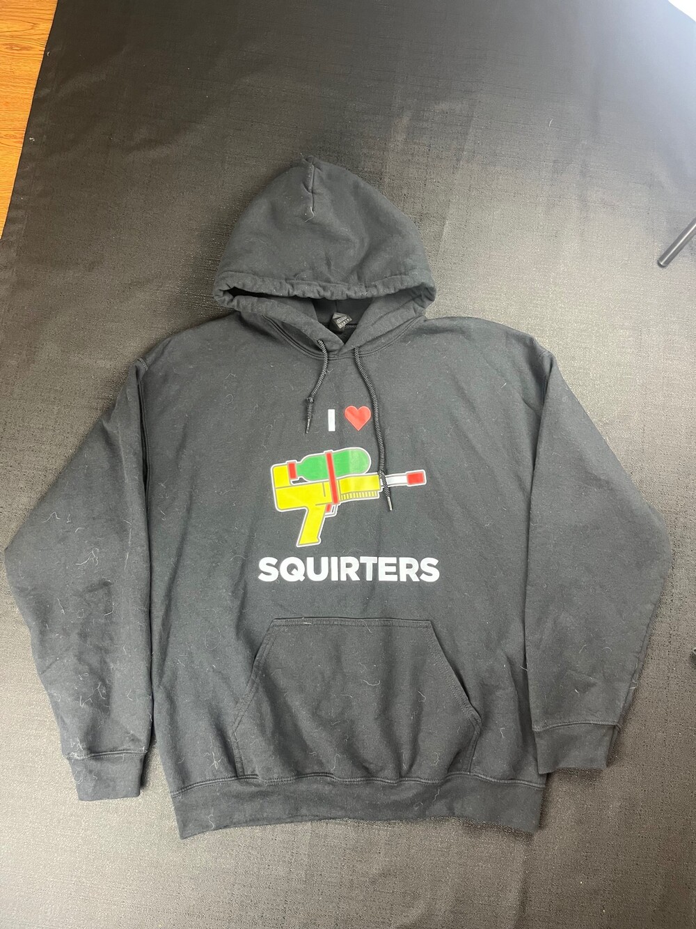 Black Hoodie I Love Squirters Water Gun Graphic